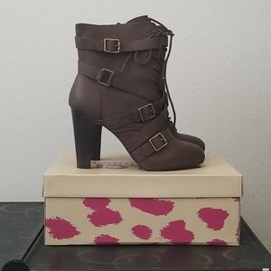 Laced Heel Boots w/ buckle details